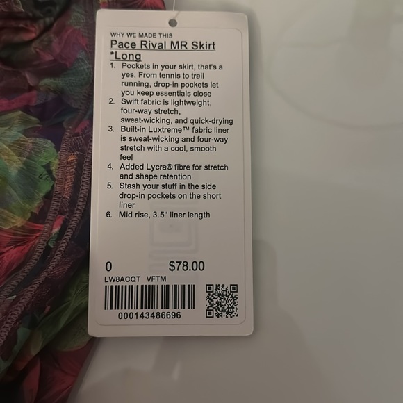 Brand new lululemon skirt - Picture 3 of 4